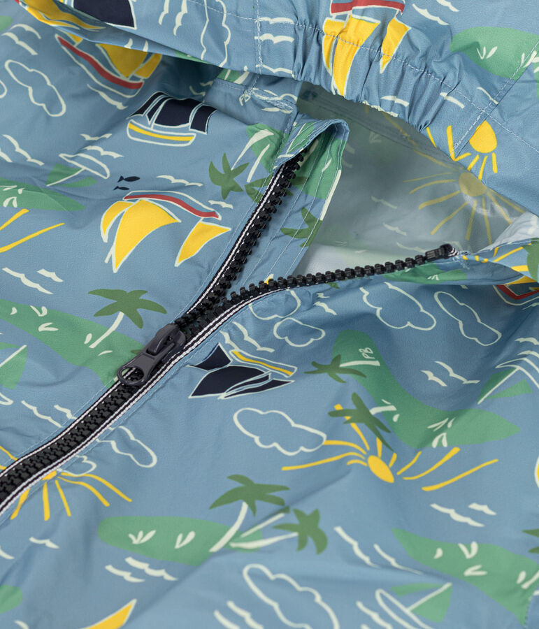 Kinder-Windjacke aus recycltem Material blau/vielfarbig