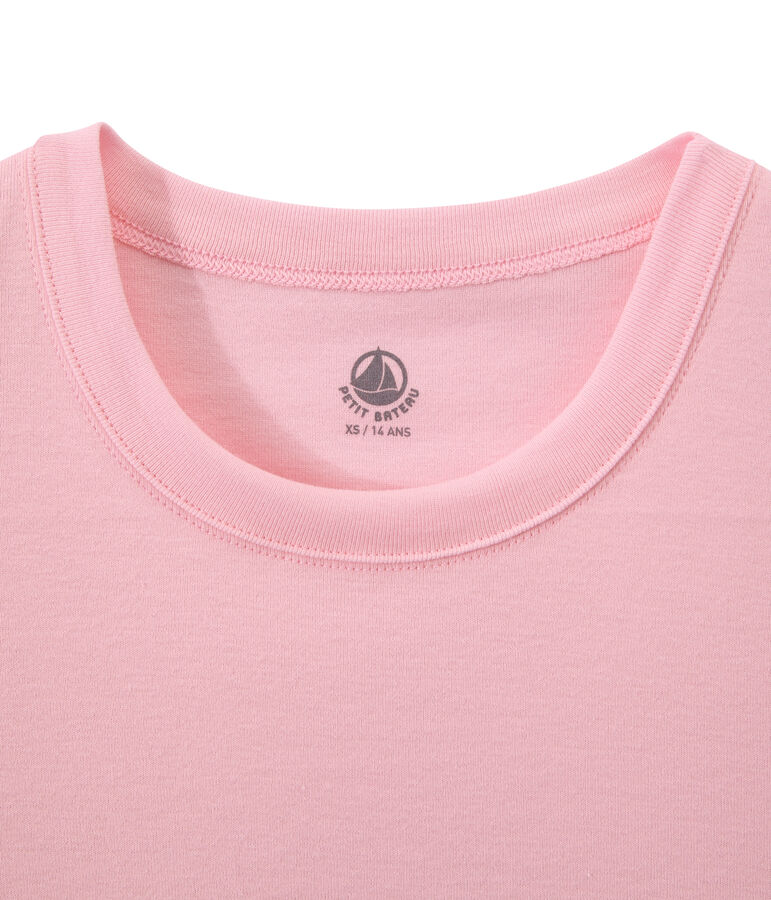 Damen-T-Shirt aus Original-Rippstrick rosa BABYLONE