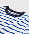 Damen-T-Shirt aus Baumwolle mit Rundhalsausschnitt weiss MARSHMALLOW/blau SURF
