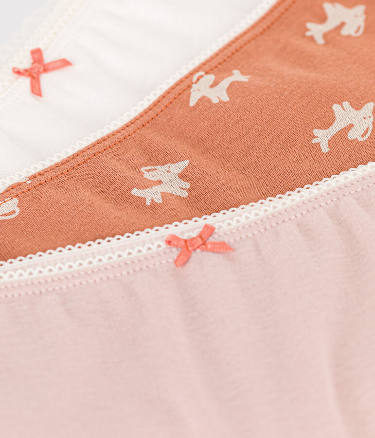 3er-Set Shortys aus Baumwolle mit Hundemotiv f&uuml;r M&auml;dchen vielfarbig