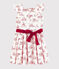 Kurzärmeliges Kinder-Kleid aus Popeline für Mädchen weiss MARSHMALLOW/rot TERKUIT