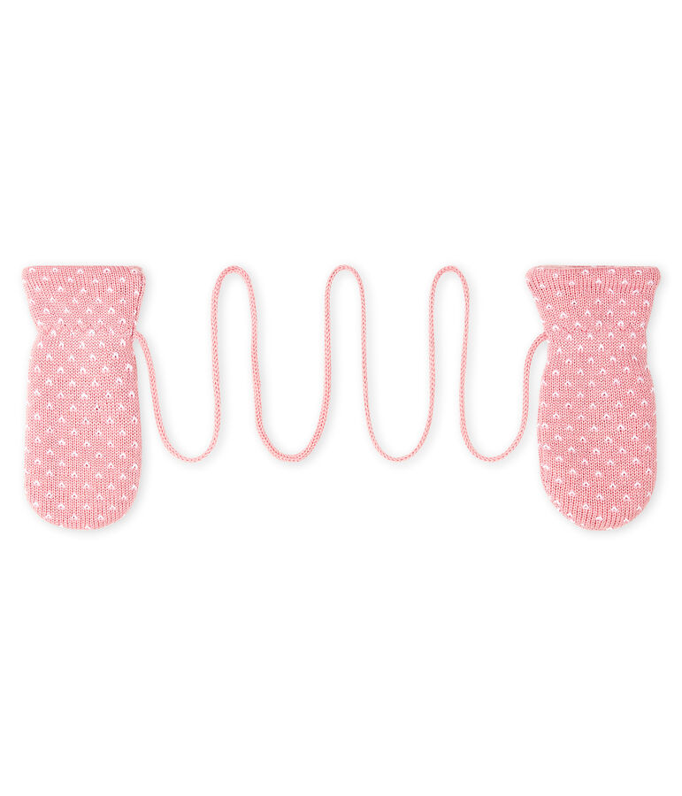 Baby-F&auml;ustlinge, unisex, mit Fleecefutter rosa/weiss