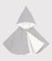 Gestreiftes Baby-Cape aus Baumwolle mit Kapuze weiss MARSHMALLOW/blau SMOKING