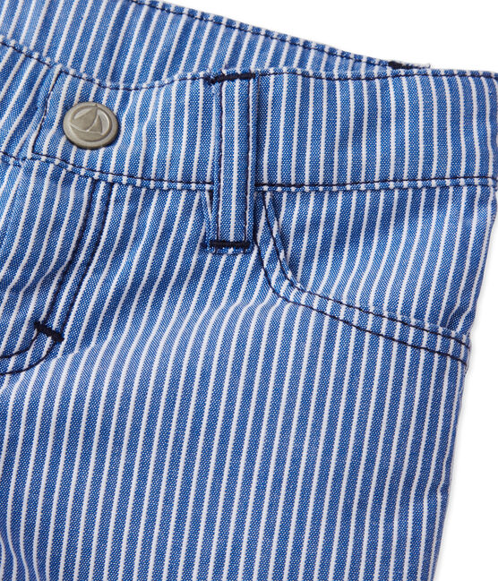 Gestreifte Baby-Jungen-Hose blau SURF/weiss ECUME