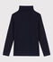 Kinder-Rollkragenshirt aus Baumwolle blau SMOKING