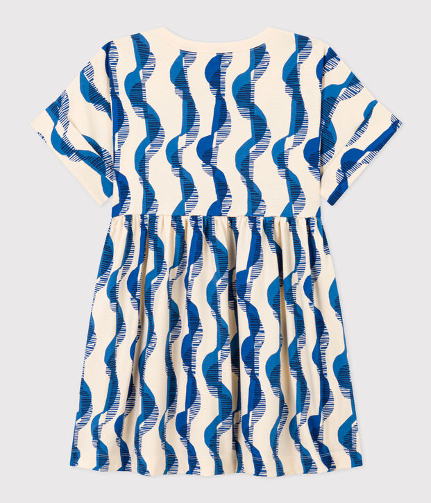 Kinderkleid aus Baumwolle mit Printmotiv f&uuml;r M&auml;dchen naturfarben/vielfarbig