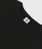 Damen-T-Shirt aus Baumwolle mit Rundhalsausschnitt schwarz NOIR