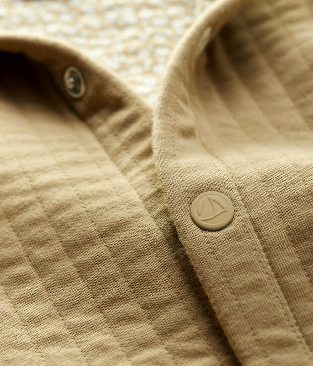 Baby-Cardigan aus gestepptem Doppeljersey. beige