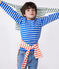 Langärmeliges Kinder-Unisex Streifenshirt aus Baumwolle blau PERSE/weiss MARSHMALLOW