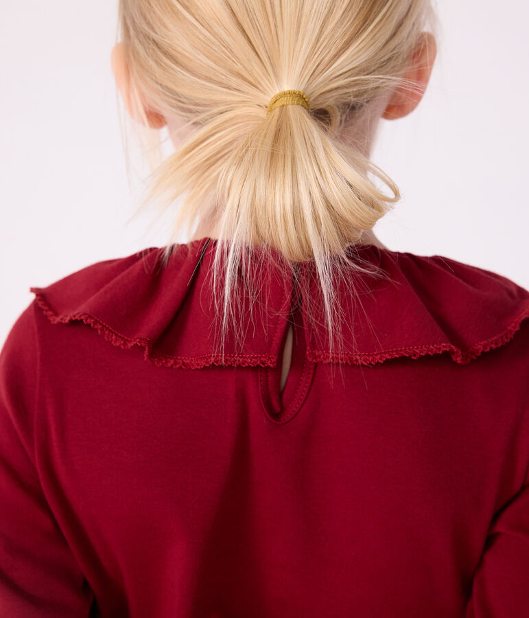 Lang&auml;rmeliges Kinder-T-Shirt aus einfarbiger Baumwolle rot