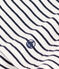 Damen-T-Shirt L'Iconique aus Baumwolle mit V-Ausschnitt, gestreift weiss MARSHMALLOW/blau SMOKING