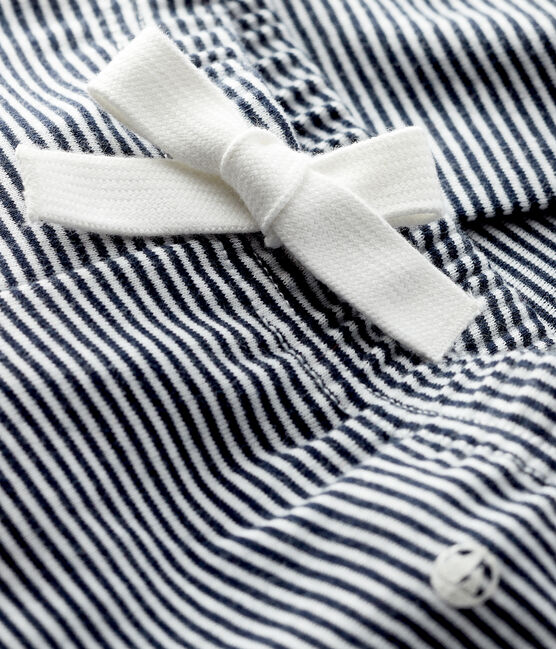Baby-Hose mit Milleraies-Streifen für Mädchen blau SMOKING/weiss MARSHMALLOW