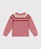 Kinder-Cardigan aus Woll- und Baumwoll-Jacquard für Mädchen rosa ROSEWOOD/ AVALANCHE