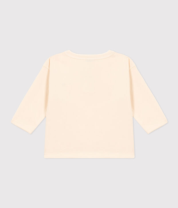 Lang&auml;rmeliges Baby-T-Shirt aus Jersey naturfarben