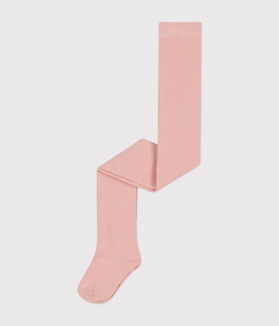 Einfarbige Kinder-Strumpfhose aus Baumwolljersey rosa SALINE