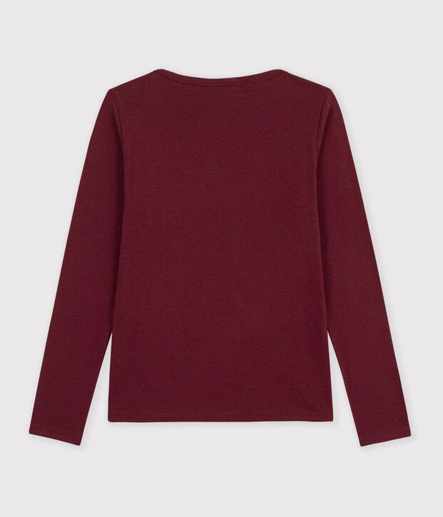 Lang&auml;rmeliges Damen T-Shirt aus Baumwolle mit Offizierskragen TRUFFE