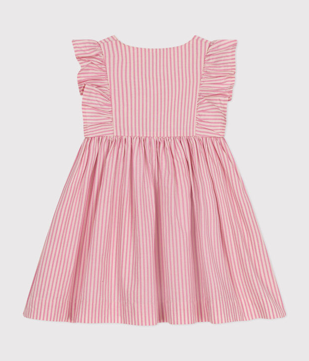 Kurz&auml;rmeliges Baby-Kleid aus Popeline rosa/rosa