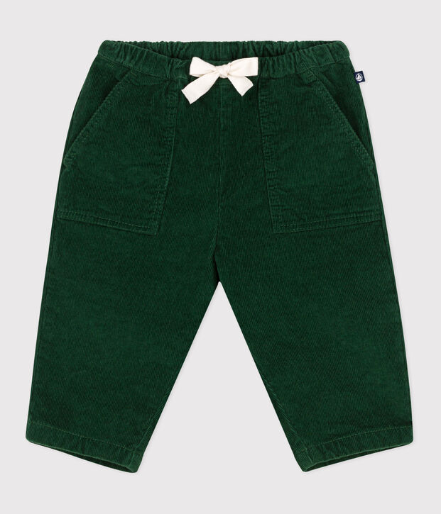Baby-Hose aus einfarbigem Fein-Cord gr&uuml;n