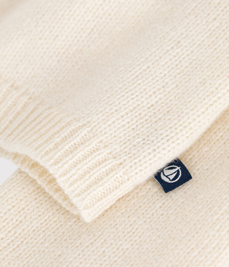 Cardigan mit Halskrause aus Strick mit Wollanteil naturfarben AVALANCHE