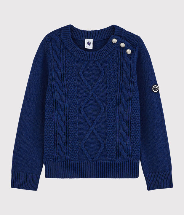Kinderpullover aus Wolle und Baumwolle f&uuml;r Jungen blau