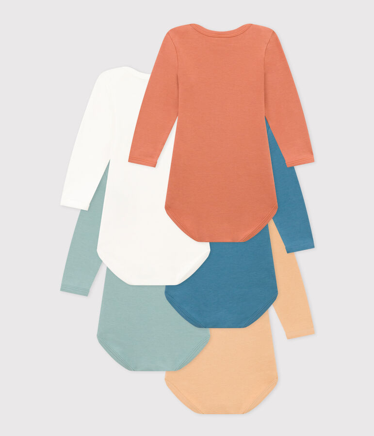 5er-Set lang&auml;rmelige Baby-Bodys aus Baumwolle vielfarbig