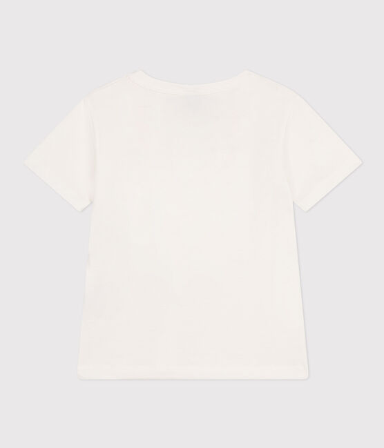 Gemustertes Jungen-T-Shirt aus leichtem Jersey weiss MARSHMALLOW