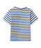 Gestreiftes Baby-Jungen-Kurzarmshirt weiss FETA/blau PERSE