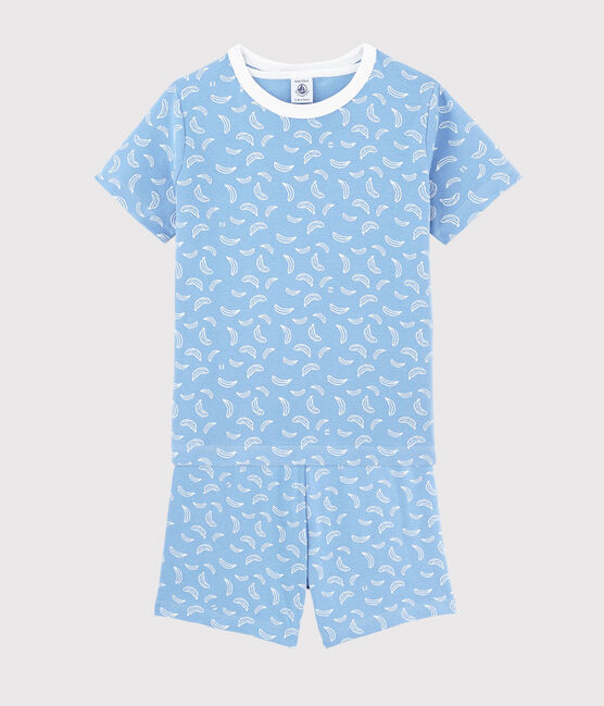Kinder-Kurzpyjama aus Baumwolle mit Bananenmotiv blau EDNA/weiss MARSHMALLOW