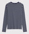 Damen-T-Shirt mit Rundhalsausschnitt blau SMOKING/weiss MARSHMALLOW