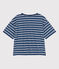 Damen-T-Shirt LE BOXY aus Baumwolle blau MEDIEVAL/weiss MARSHMALLOW