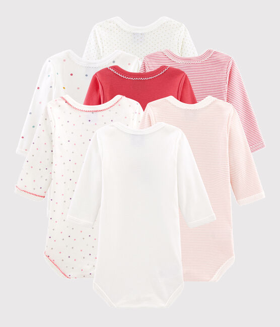 Überraschungsset 7 langärmelige Baby-Bodys für Mädchen variante 1