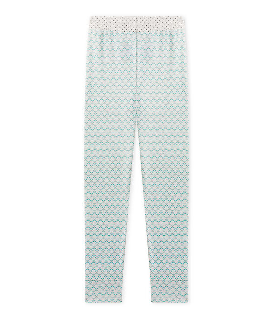 Mädchen-Schlafanzughose Mix & Match weiss LAIT/grün VERT/ MULTICO