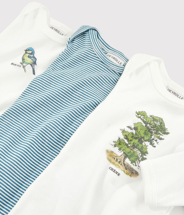 3er-Set lang&auml;rmelige Baby-Bodys f&uuml;r Jungen Petit Bateau x Deyrolle vielfarbig