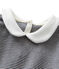 Baby-Mädchen-Body mit Milleraies-Ringelmuster blau SMOKING/beige COQUILLE