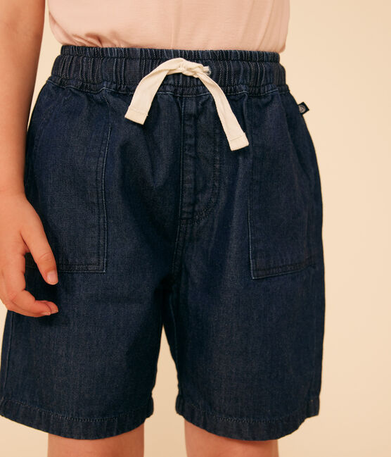 Kinder-Shorts aus leichtem Denim für Mädchen blau DENIM