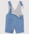 Baby-Latzhose aus Leinen blau/weiss