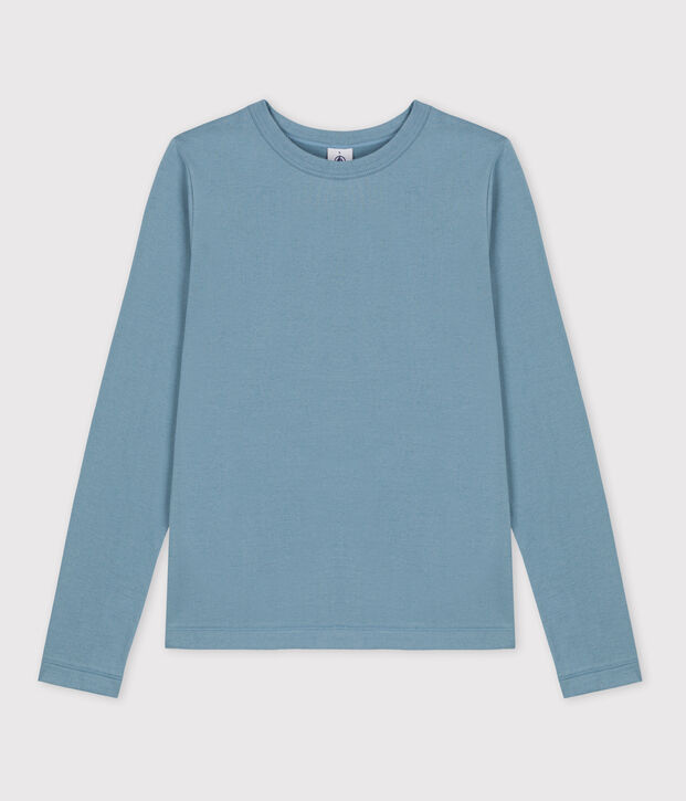 Warmes Damen-T-Shirt L&rsquo;ICONIQUE aus Baumwolle mit Rundhalsausschnitt blau