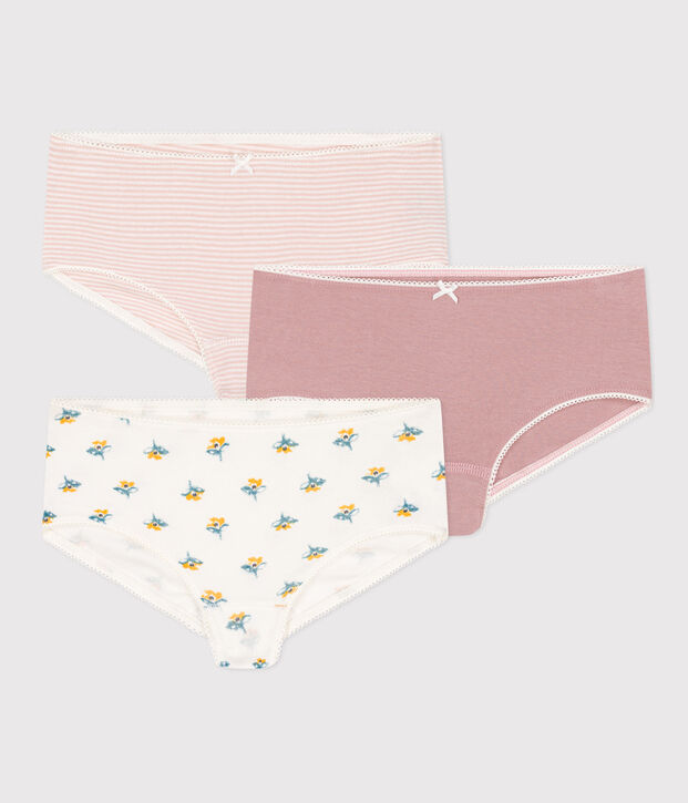 3er-Set Shortys aus Baumwolle mit Blumenmotiv f&uuml;r M&auml;dchen vielfarbig