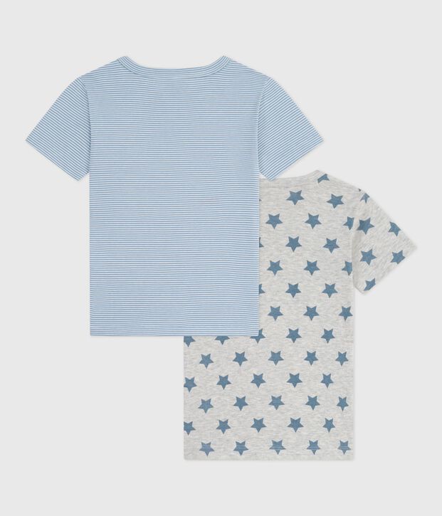 Kurz&auml;rmelige Kinder T-Shirts aus Baumwolle mit Sternmotiv vielfarbig
