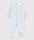 Baby-Strampler aus Nicki mit kleinen blauen Herzen