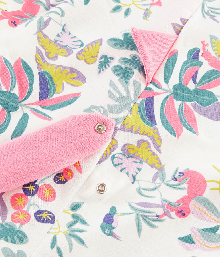 Overall mit Dinosaurier-Motiv f&uuml;r M&auml;dchen weiss/vielfarbig