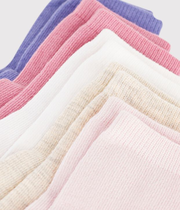 5er-Set Baby-Socken aus einfarbiger Baumwolle vielfarbig