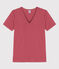 T-Shirt L’ICONIQUE aus Baumwolle mit V-Ausschnitt für Damen rosa PAPI