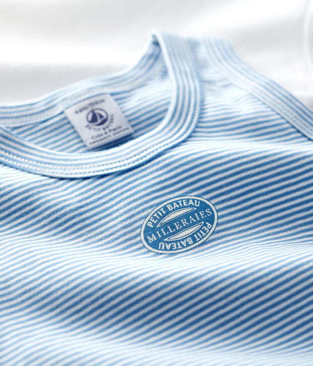 2er-Set Tanktops aus Bo-Baumwolle mit blauen Ringelstreifen f&uuml;r Jungen vielfarbig