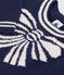 Kinder-Pullover aus Wolle und Baumwolle mit Schleifenmotiv blau/beige