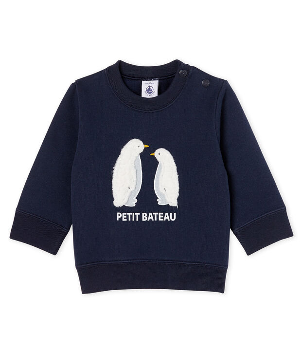 Baby-Sweatshirt aus Molton f&uuml;r Jungen blau