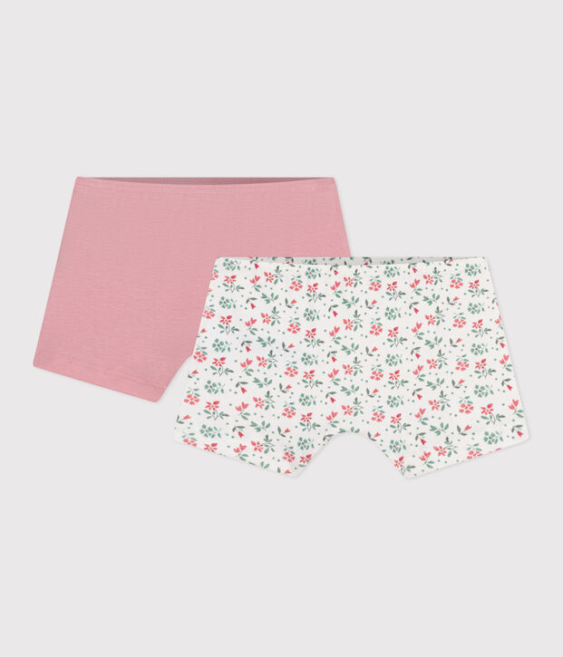 2er-Set hohe Kinder-Shortys aus Baumwolle mit Blumenmotiv vielfarbig