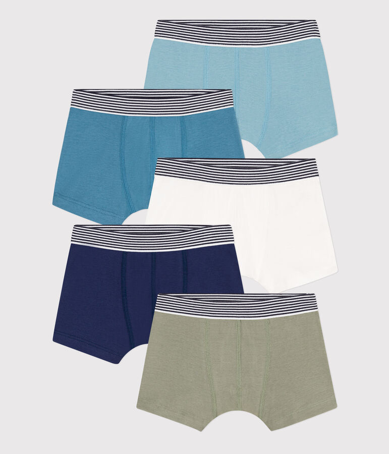 5er-Set einfarbige Boxershorts aus Baumwolle f&uuml;r Jungen vielfarbig