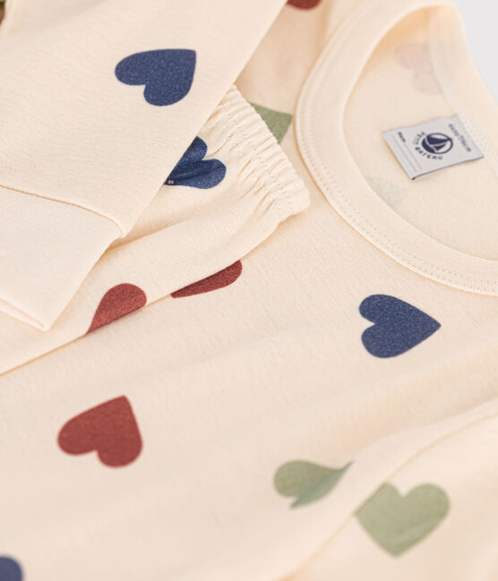 Kinderpyjama aus Baumwolle mit Herz-Printmotiv weiss AVALANCHE/ MULTICO