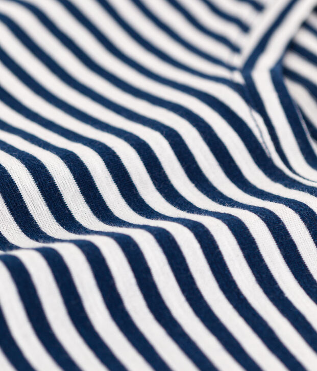 T-Shirt LE DROIT aus Baumwolle mit Rundhalsausschnitt blau/weiss